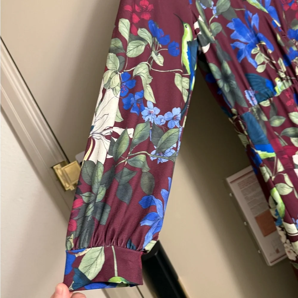 Eloquii Plum Floral Long Sleeve Dress - Picture 4 of 5